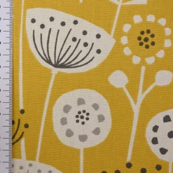 SCHÖNER LEBEN. Tischdecke Fryett`s Halbpanama Blumen abstrakt ockergelb verschiedene Größen