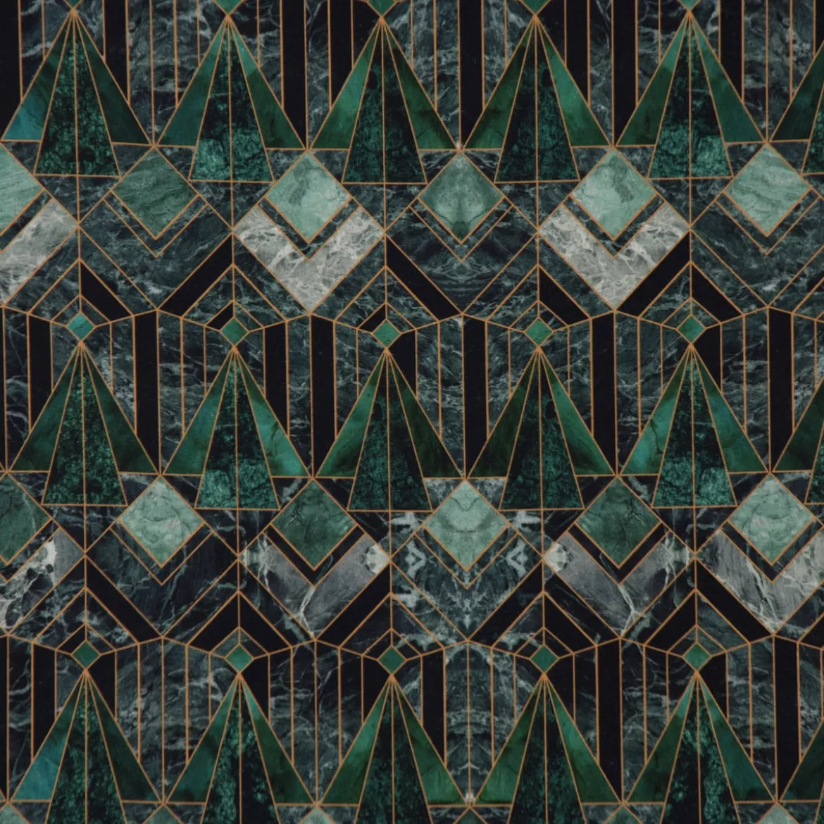 SCHÖNER LEBEN. Tischdecke Halbpanama Art Deko Marble Diamond Marmor grün verschiedene Größen