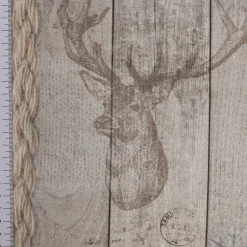 SCHÖNER LEBEN. Tischdecke Holz Latten Hirschkopf natur braun verschiedene Größen