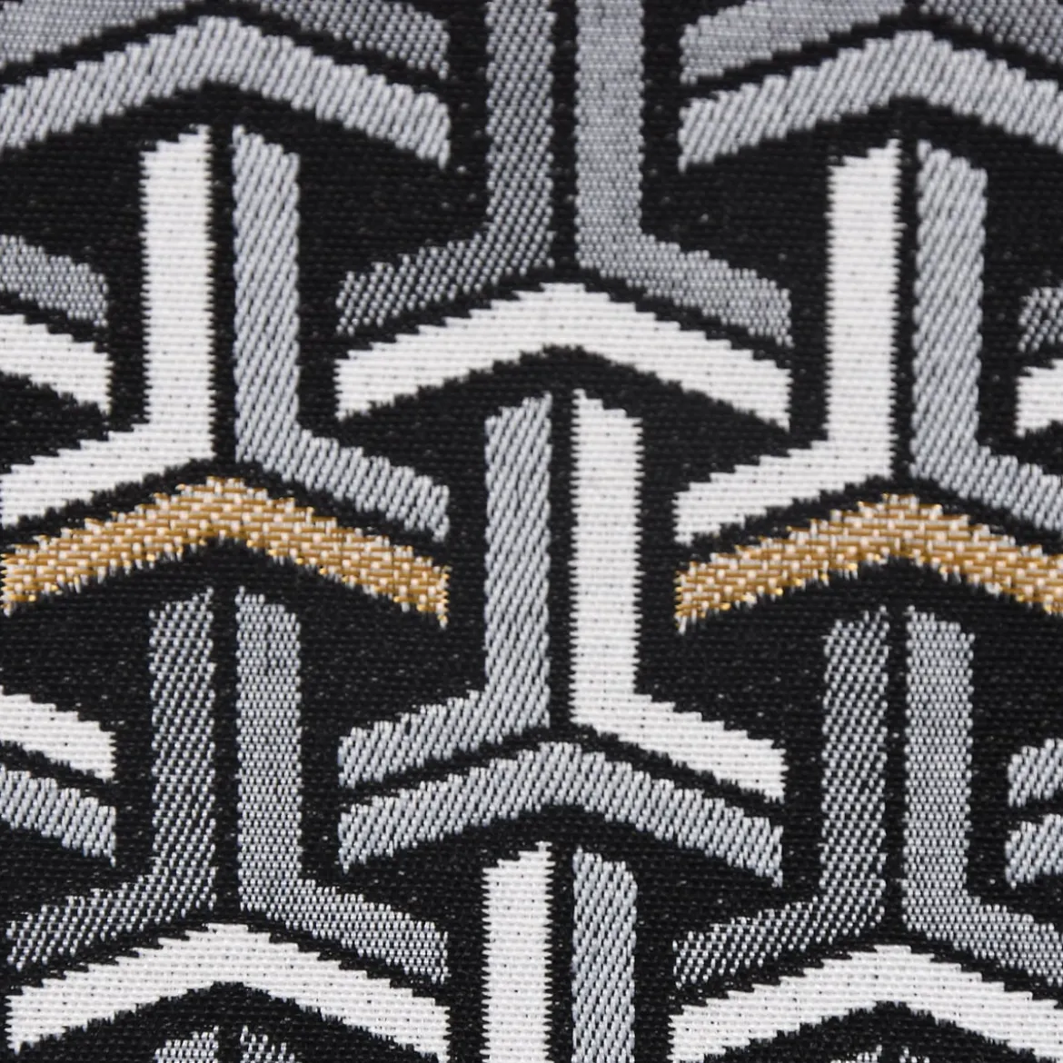 SCHÖNER LEBEN. Tischdecke Jacquard grafisch T schwarz weiß goldfarbig eckig in div. Größen