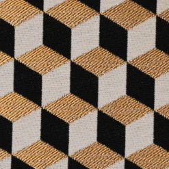SCHÖNER LEBEN. Tischdecke Jacquard Metallic Cube Geometric Luxury 3D Würfel schwarz gold ecru verschiedene Größen
