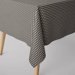 SCHÖNER LEBEN. Tischdecke Jacquard Punkte schwarz silbergrau verschiedene Größen
