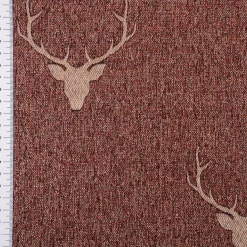 SCHÖNER LEBEN. Tischdecke Jacquard Hirschkopf mit Geweih rotbraun beige verschiedene Größen