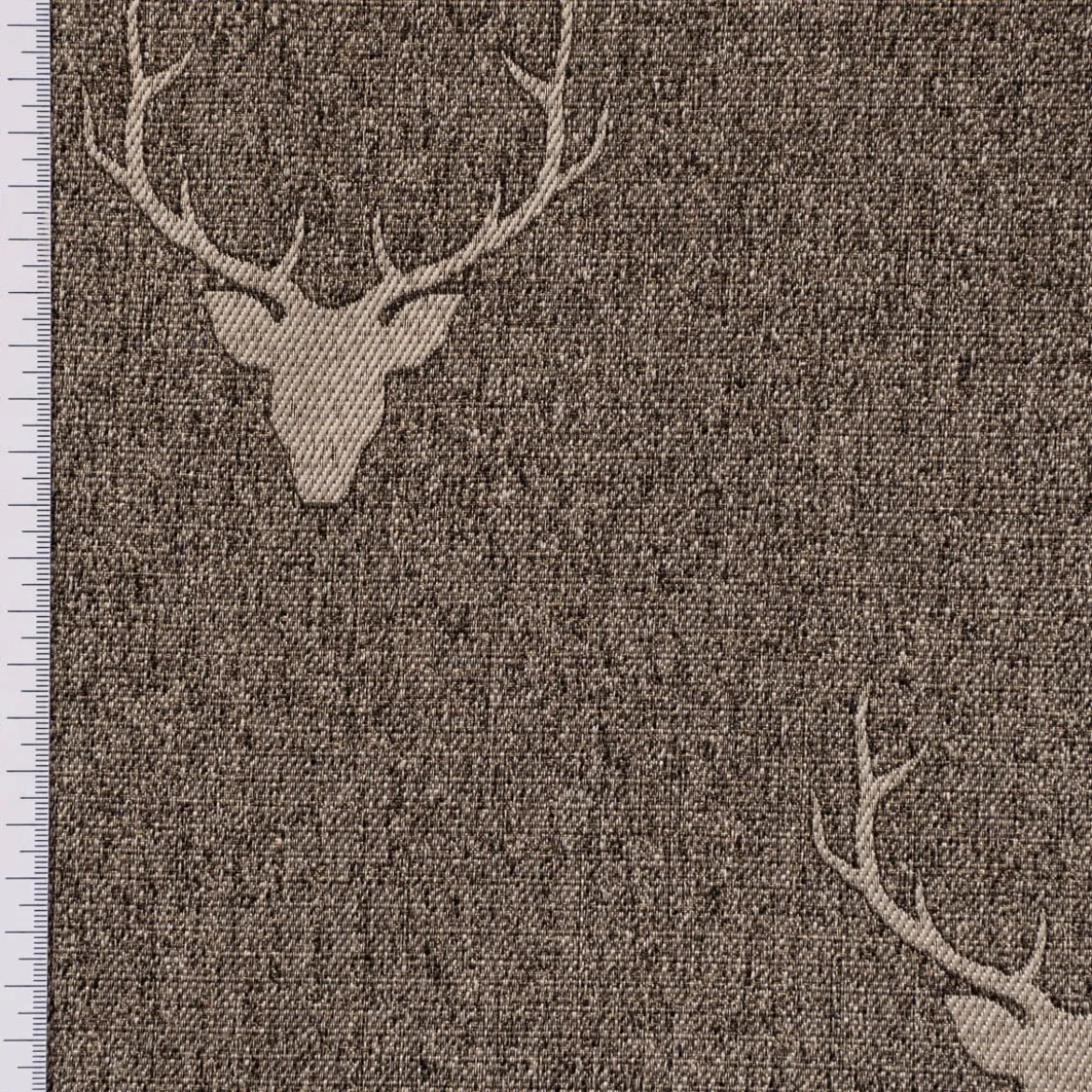 SCHÖNER LEBEN. Tischdecke Jacquard Hirschkopf mit Geweih braun beige verschiedene Größen