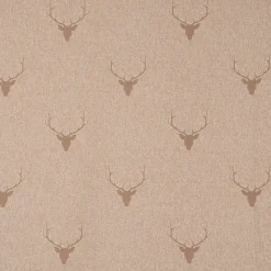 SCHÖNER LEBEN. Tischdecke Jacquard Hirschkopf mit Geweih beige hellbraun verschiedene Größen