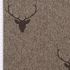 SCHÖNER LEBEN. Tischdecke Jacquard Hirschkopf mit Geweih braun dunkelbraun verschiedene Größen