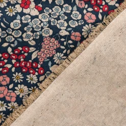 SCHÖNER LEBEN. Tischdecke Leinenlook Blossom Dream Blüten blau pink gelb verschiedene Größen