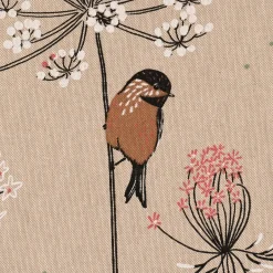SCHÖNER LEBEN. Tischdecke Leinenlook Soft Branch Blüten Gräser Vögel natur rosa verschiedene Größen