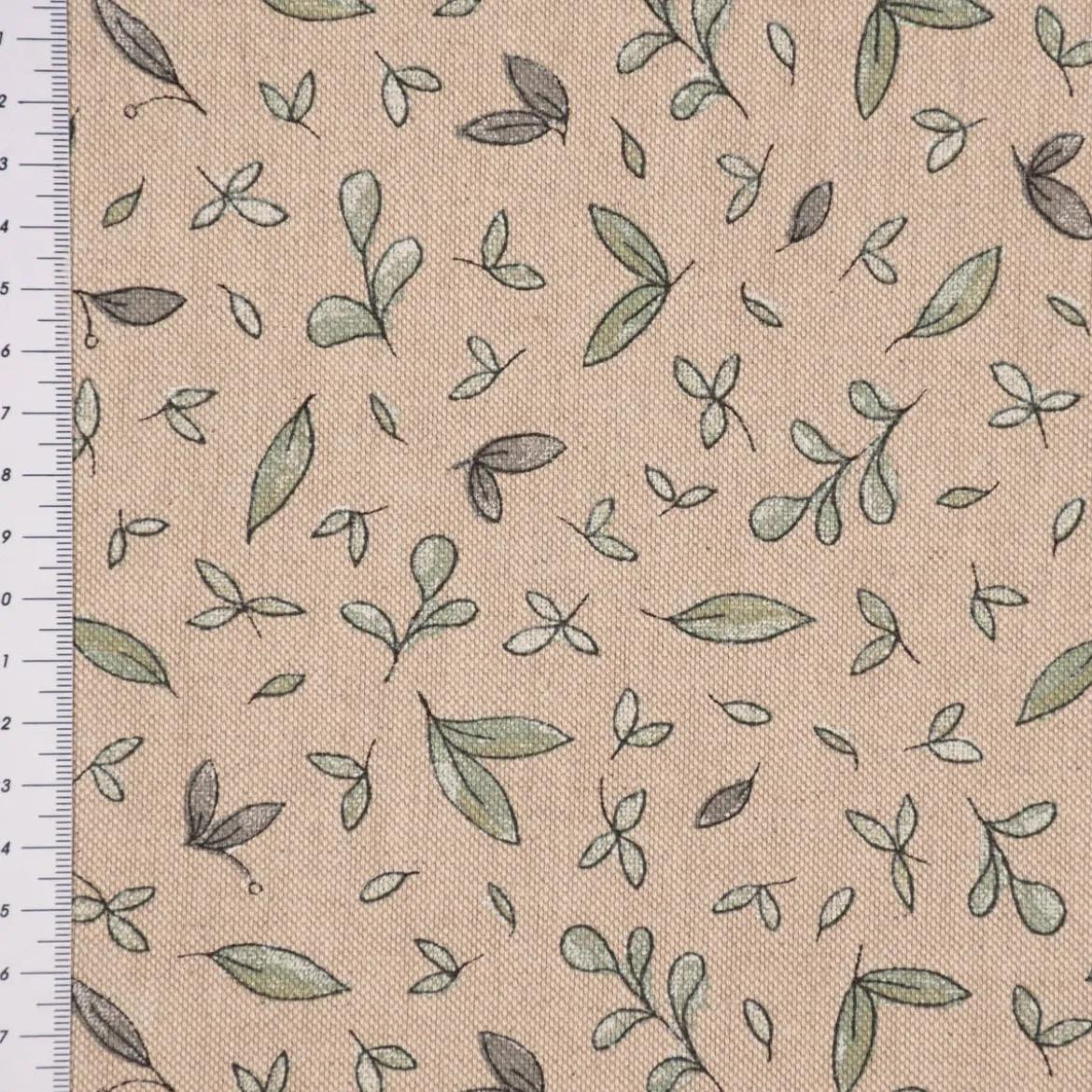 SCHÖNER LEBEN. Tischdecke Leinenlook Leaf Soft Watercolor Allover Blätter natur grün verschiedene Größen
