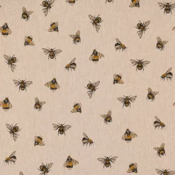 SCHÖNER LEBEN. Tischdecke Leinenlook Bee Buzzing Bienen Hummeln natur gelb verschiedene Größen
