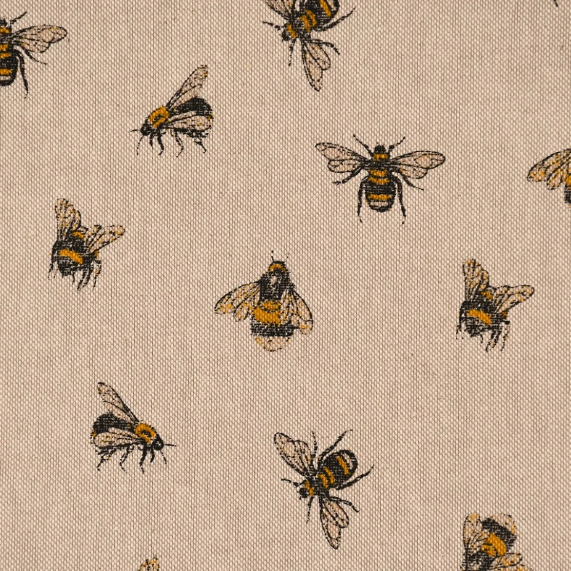 SCHÖNER LEBEN. Tischdecke Leinenlook Bee Buzzing Bienen Hummeln natur gelb verschiedene Größen
