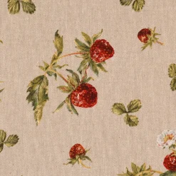 SCHÖNER LEBEN. Tischdecke Leinenlook Strawberrys Growing Erdbeeren natur rot grün verschiedene Größen