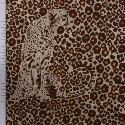 SCHÖNER LEBEN. Tischdecke Leinenlook Leoparden natur braun verschiedene Größen
