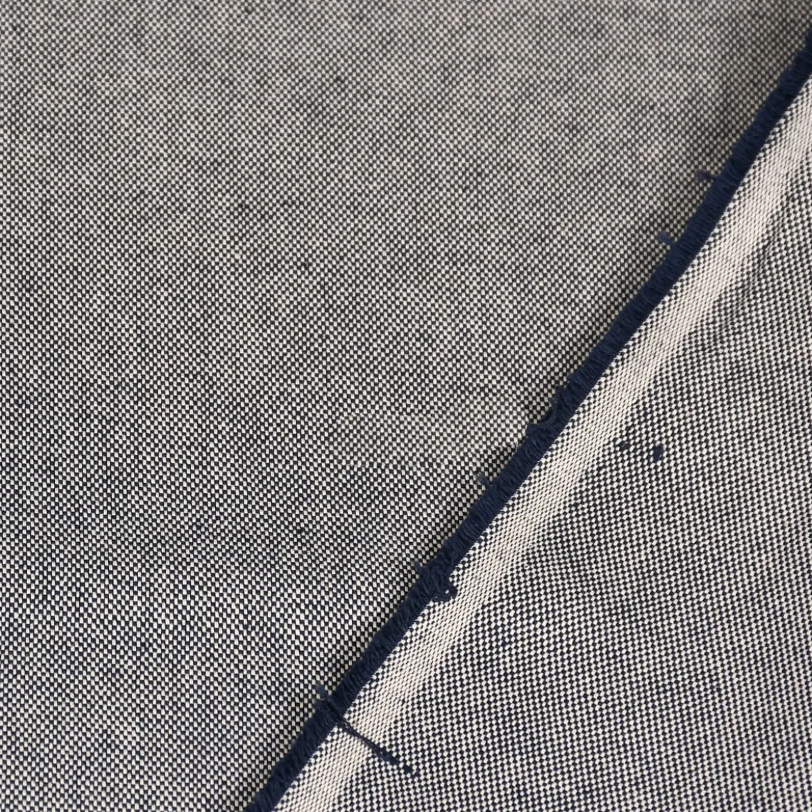 SCHÖNER LEBEN. Tischdecke Leinenlook meliert uni dunkelblau verschiedene Größen