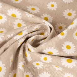 SCHÖNER LEBEN. Tischdecke Leinenlook Daisy Sweet Garden Gänseblümchen Blüten natur weiß verschiedene Größen