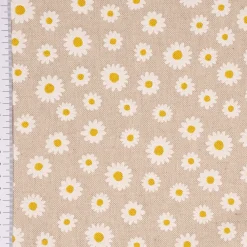 SCHÖNER LEBEN. Tischdecke Leinenlook Daisy Sweet Garden Gänseblümchen Blüten natur weiß verschiedene Größen