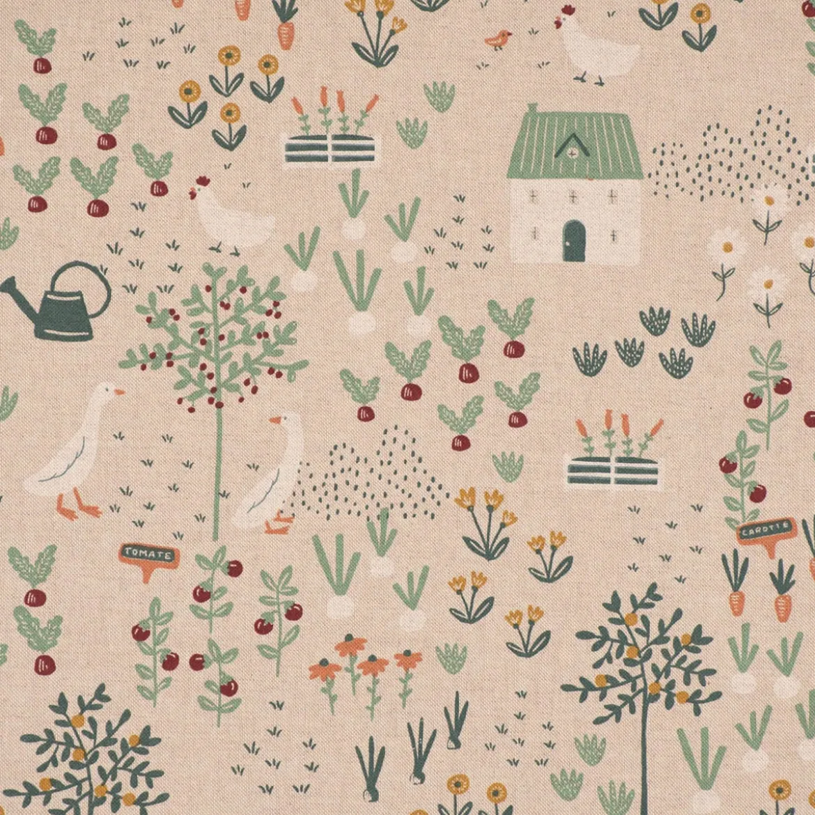 SCHÖNER LEBEN. Tischdecke Leinenlook Farmhouse Cozy View Bauernhof Garten natur weiß mint verschiedene Größen