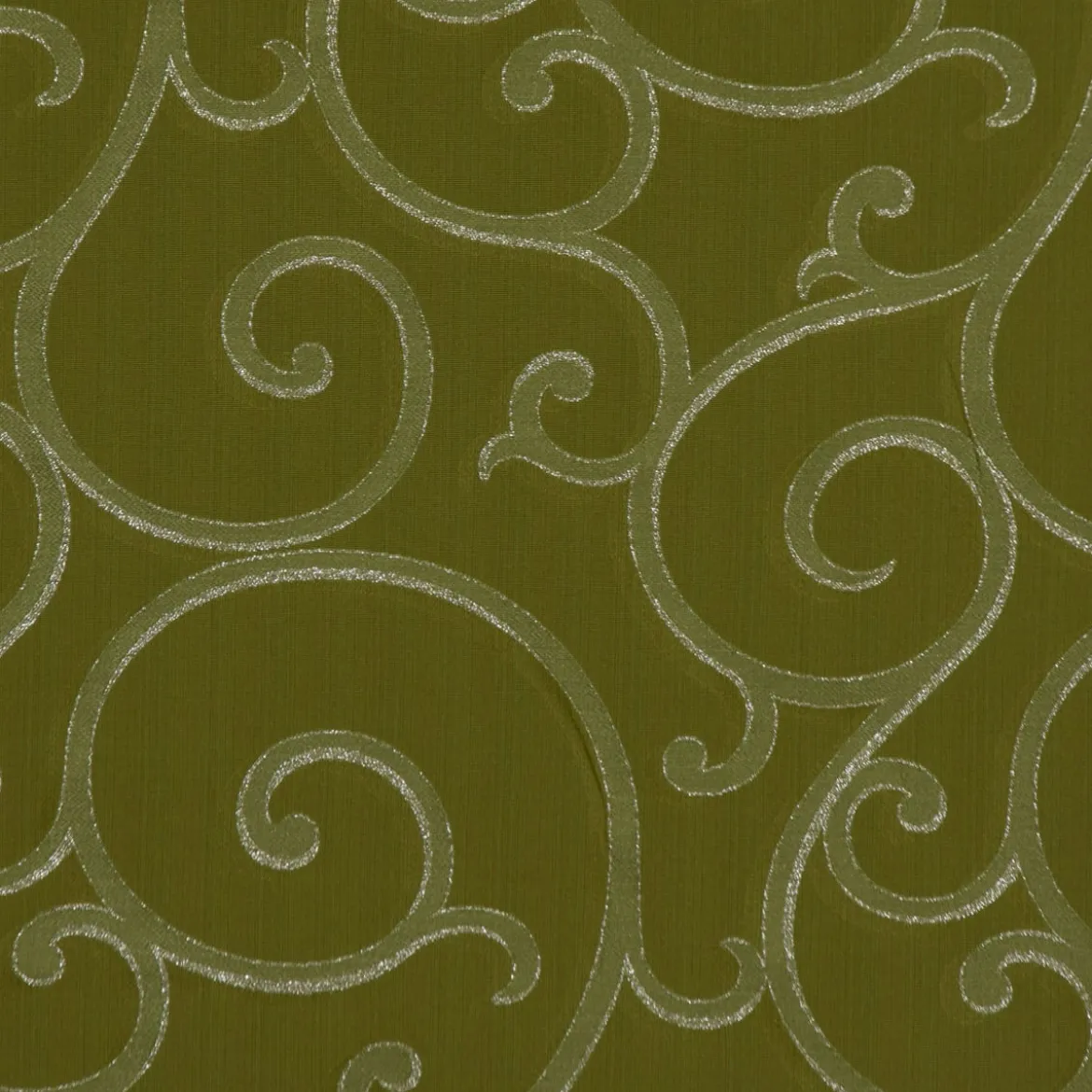 SCHÖNER LEBEN. Tischdecke Ornamente Schnörkel Lurex grün silberfarbig verschiedene Größen