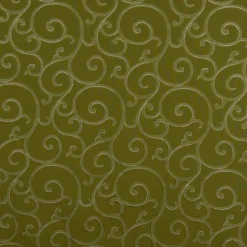 SCHÖNER LEBEN. Tischdecke Ornamente Schnörkel Lurex grün silberfarbig verschiedene Größen