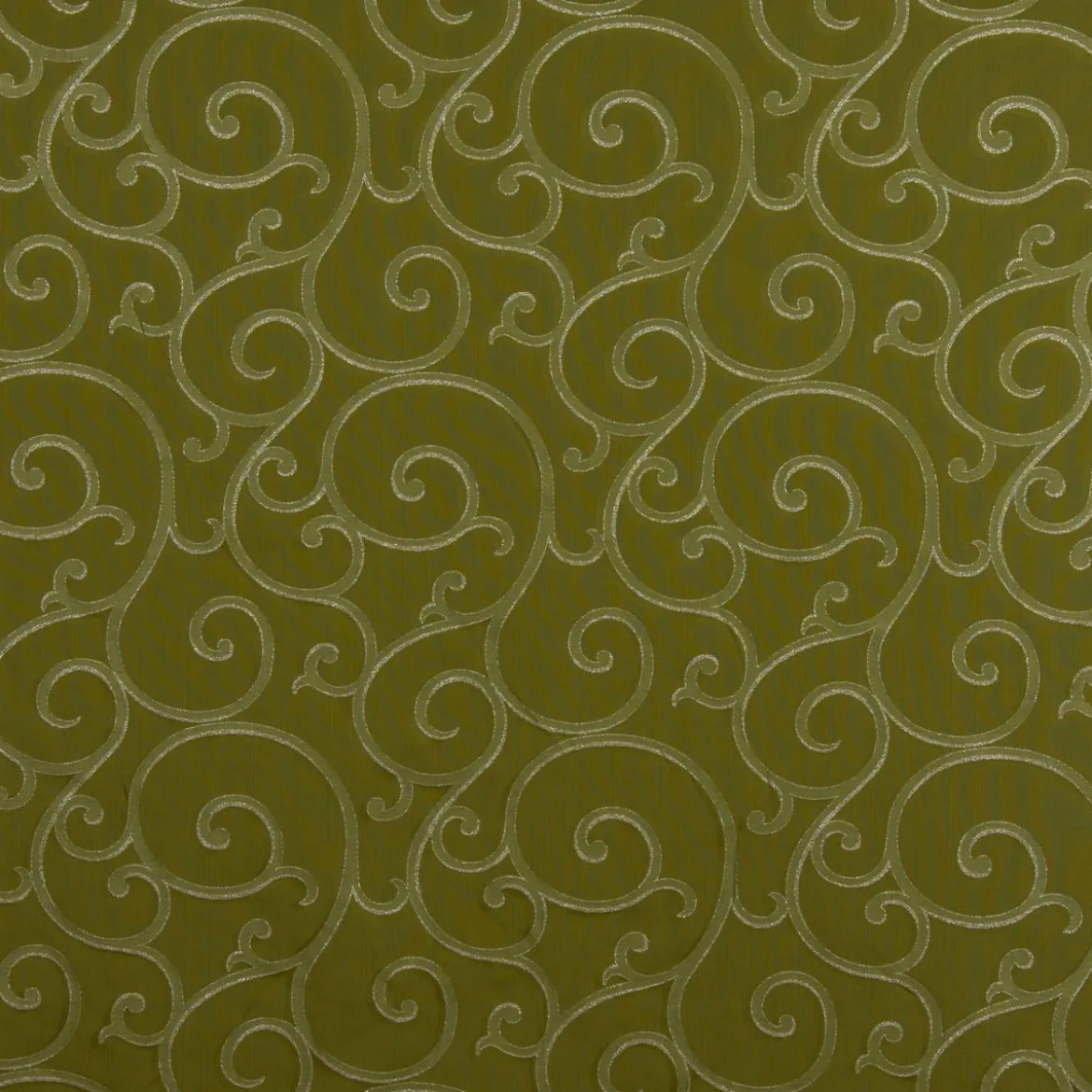 SCHÖNER LEBEN. Tischdecke Ornamente Schnörkel Lurex grün silberfarbig verschiedene Größen
