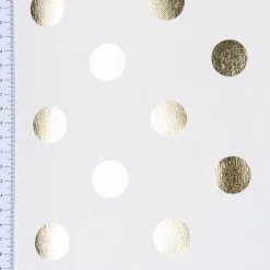 SCHÖNER LEBEN. Tischdecke Punkte Kreise weiß goldfarbig metallic eckig in verschiedenen Größen