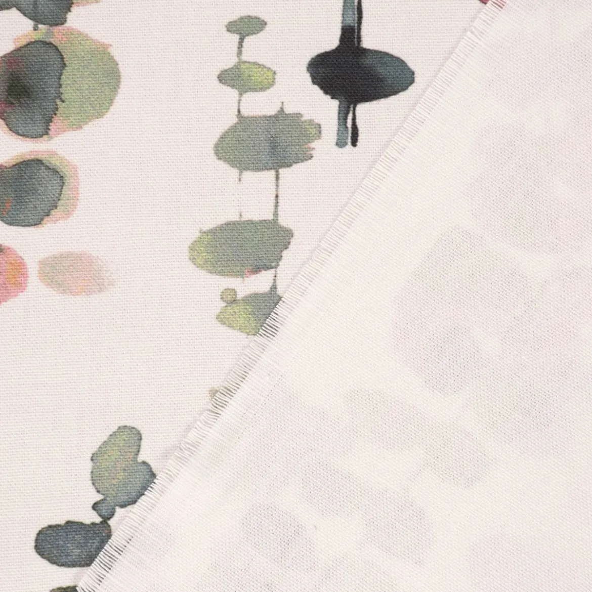 SCHÖNER LEBEN. Tischdecke Ranken Blätter Aquarell weiß grün rosa verschiedene Größen