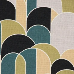 SCHÖNER LEBEN. Tischdecke Retroformen Geometrie grün petrol schwarz verschiedene Größen