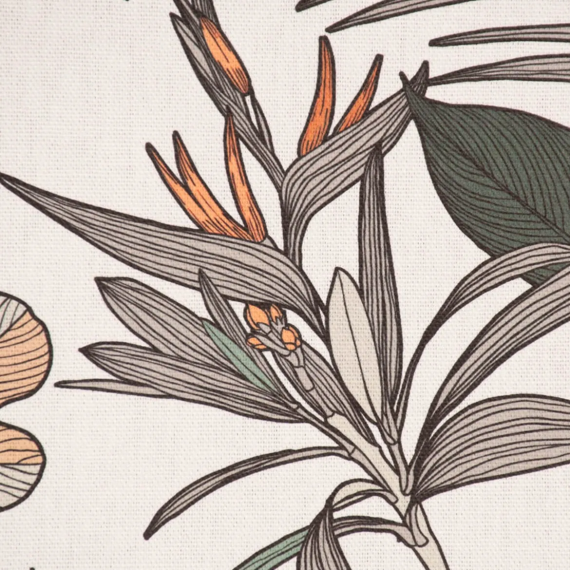 SCHÖNER LEBEN. Tischdecke Retro Blätter Blumen wollweiß orange braun verschiedene Größen