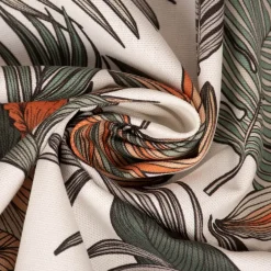 SCHÖNER LEBEN. Tischdecke Retro Blätter Blumen wollweiß orange braun verschiedene Größen