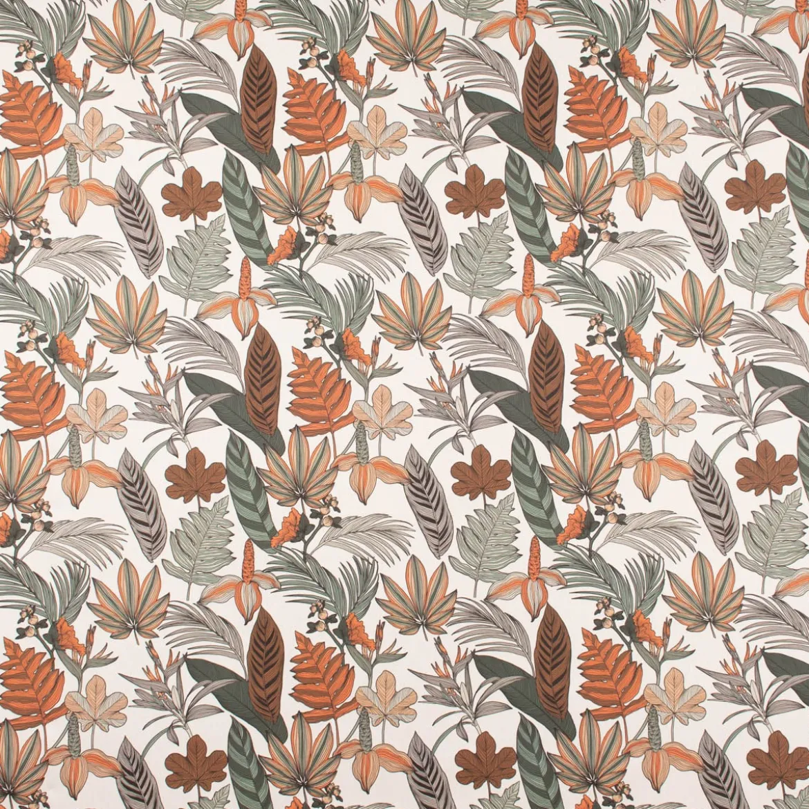 SCHÖNER LEBEN. Tischdecke Retro Blätter Blumen wollweiß orange braun verschiedene Größen