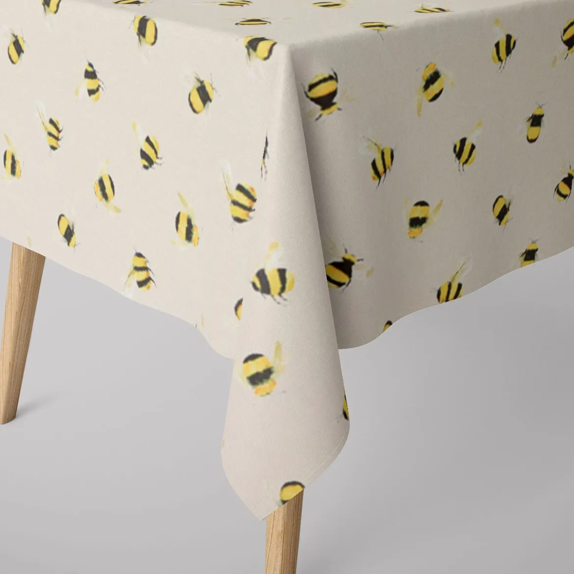 SCHÖNER LEBEN. Tischdecke STUDIO G Digitaldruck Bienen taupe verschiedene Größen
