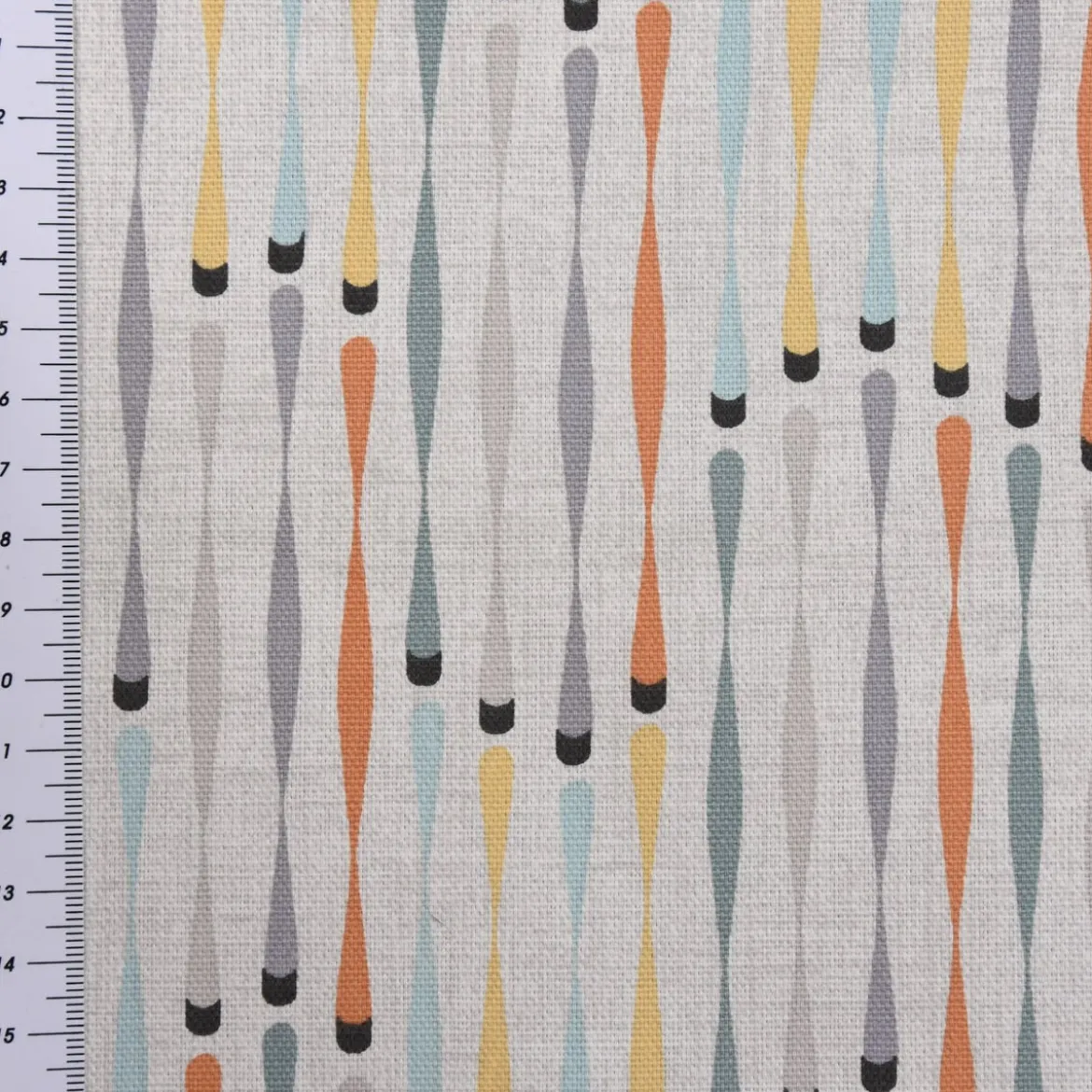 SCHÖNER LEBEN. Tischdecke STUDIO G geometrisch Stäbchen beige blau gelb orange grau verschiedene Größen