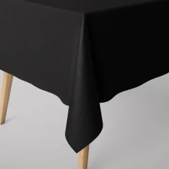 SCHÖNER LEBEN. Tischdecke Waffelrelief Kästchenstruktur uni schwarz verschiedene Größen