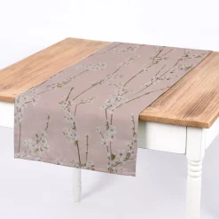 SCHÖNER LEBEN. Tischläufer Almond Blossom Mandelblütenzweige rosa 40x160cm