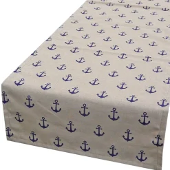 Schöner Leben Tischläufer Anker natur blau 40x160cm