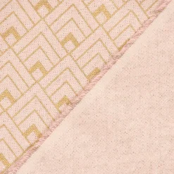 SCHÖNER LEBEN. Tischläufer Art Deco Metallic Rauten rosa goldfarbig 40x160cm