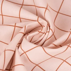 SCHÖNER LEBEN. Tischläufer aus Baumwollcanvas Jacques Gitterkaro rosa braun 40x160cm