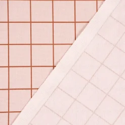SCHÖNER LEBEN. Tischläufer aus Baumwollcanvas Jacques Gitterkaro rosa braun 40x160cm