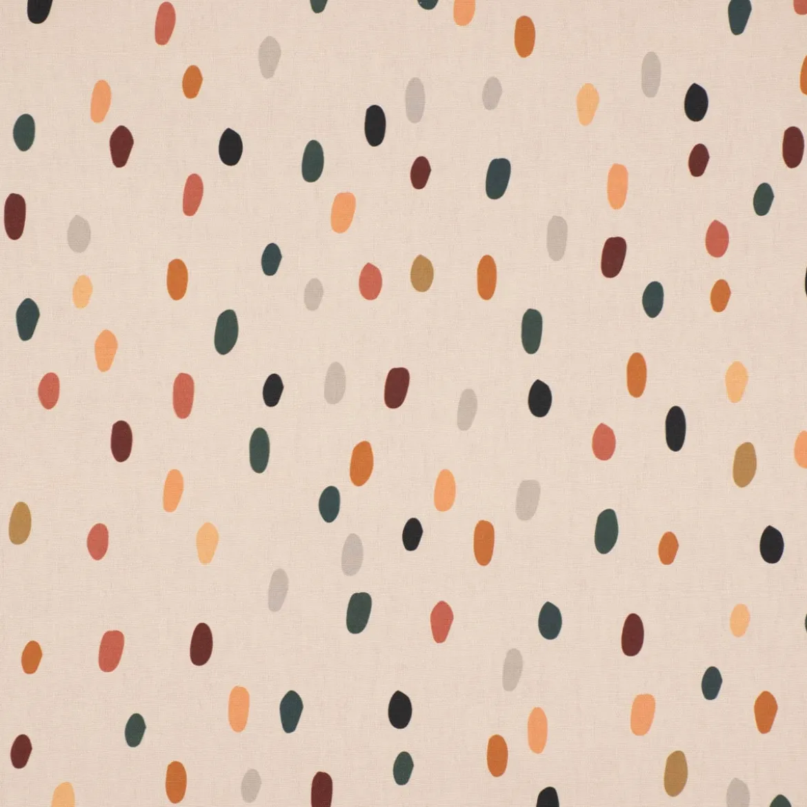 SCHÖNER LEBEN. Tischläufer aus Baumwolle Punkte Tupfen ecru grün orange 40x160cm
