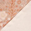 SCHÖNER LEBEN. Tischläufer aus Baumwolle Blätter Blumen Gräser grau beige orange 40x160cm