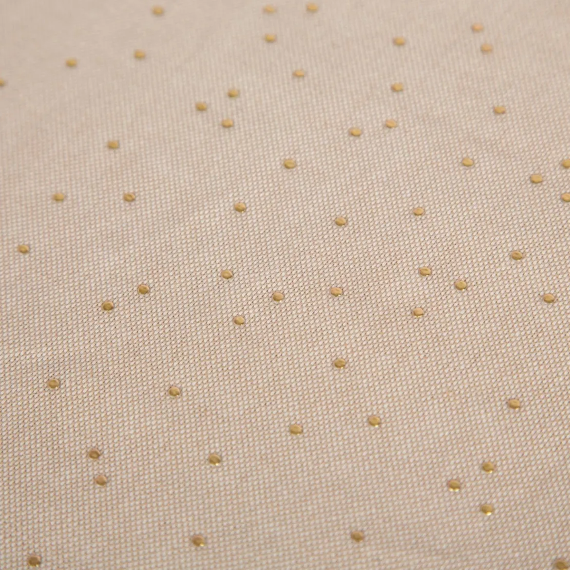 SCHÖNER LEBEN. Tischläufer aus Baumwoll-Canvas in Natur mit Goldpunkten 40x160cm