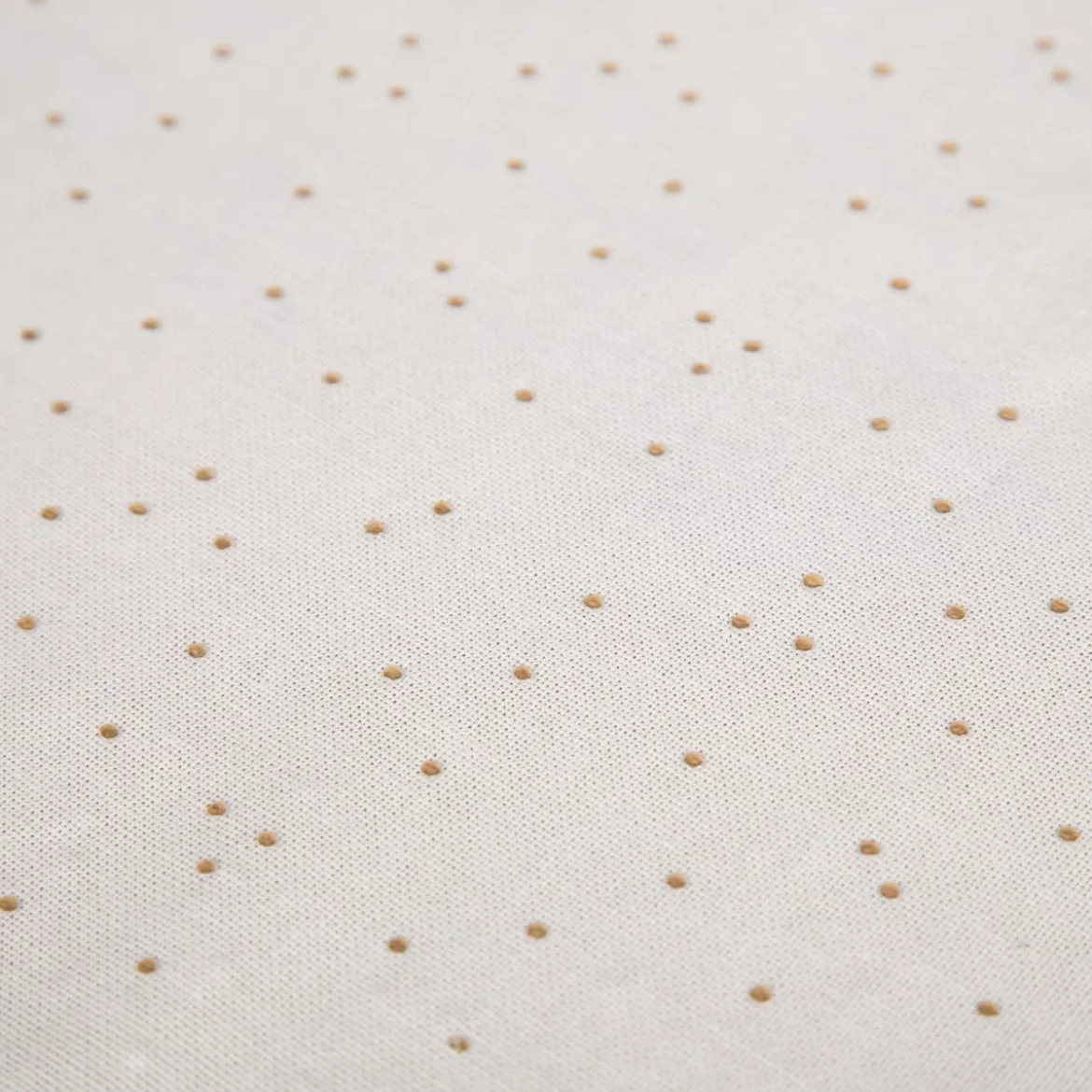 SCHÖNER LEBEN. Tischläufer aus Baumwoll-Canvas in Weiß mit Goldpunkten 40x160cm