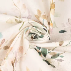 SCHÖNER LEBEN. Tischläufer Baumwollstoff Aziza1 Aquarell Blätterzweige Blüten weiß pastell 40x160cm