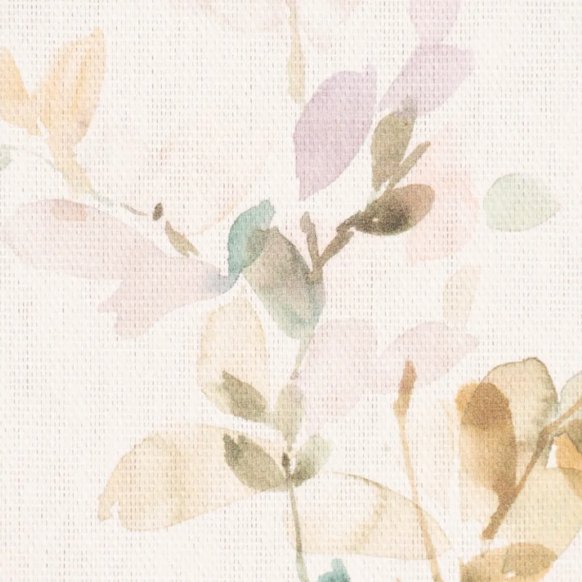 SCHÖNER LEBEN. Tischläufer Baumwollstoff Aziza1 Aquarell Blätterzweige Blüten weiß pastell 40x160cm