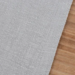 SCHÖNER LEBEN. Tischläufer Bio Ramie Leinenoptik einfarbig steingrau 40x160cm