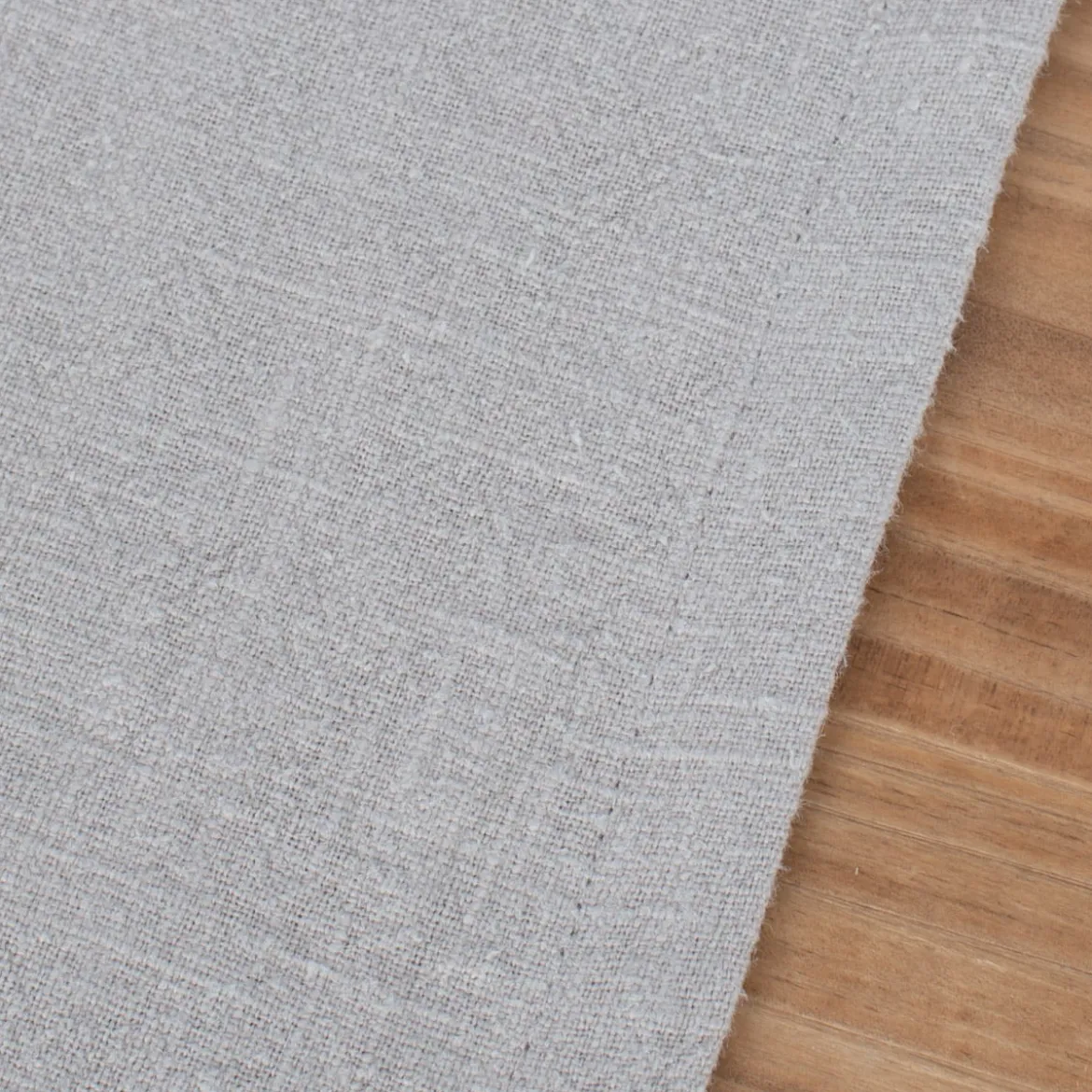 SCHÖNER LEBEN. Tischläufer Bio Ramie Leinenoptik einfarbig steingrau 40x160cm