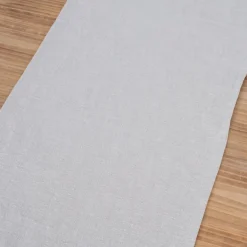 SCHÖNER LEBEN. Tischläufer Bio Ramie Leinenoptik einfarbig steingrau 40x160cm
