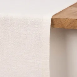 SCHÖNER LEBEN. Tischläufer Bio Ramie Leinenoptik cremeweiß 40x160cm