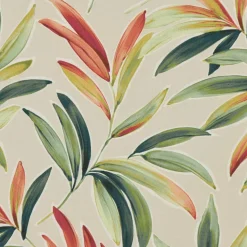 SCHÖNER LEBEN. Tischläufer Blätter Zweige beige grün rot 40x160cm