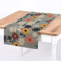 SCHÖNER LEBEN. Tischläufer Blumen Blüten mint bunt 40x160cm